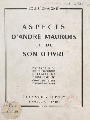 cover image of Aspects d'André Maurois et de son œuvre